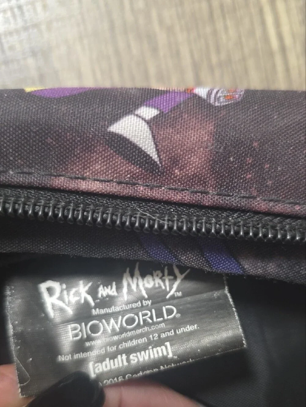 Bioworld Rick and Morty Graphic Backpack - Black with Purple Accents